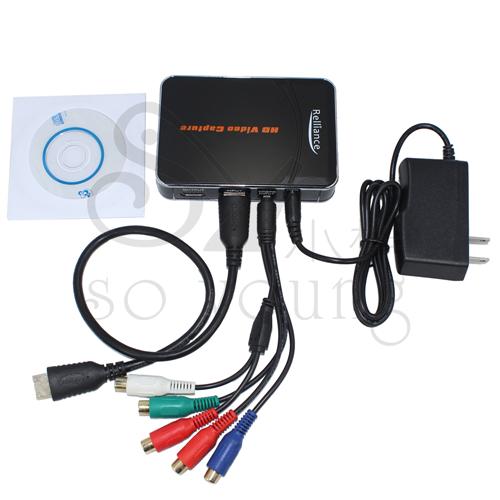 HD Video Capture Recorder Box 1080p FullHD, HDMI/Component video R/LAudio Input HDMI/USB Output Save